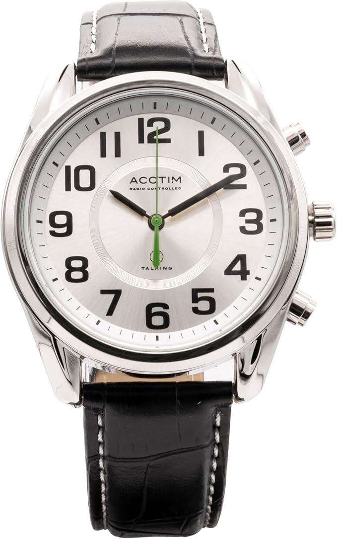 Acctim Mens Minmere' 41mm radio controlled Talking Watch with Silver Dial