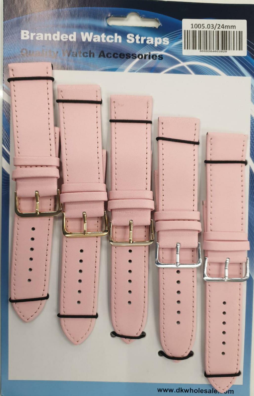 Leather Pink Watch Straps Pk10 Available sizes from 6mm To 24mm 1005.03