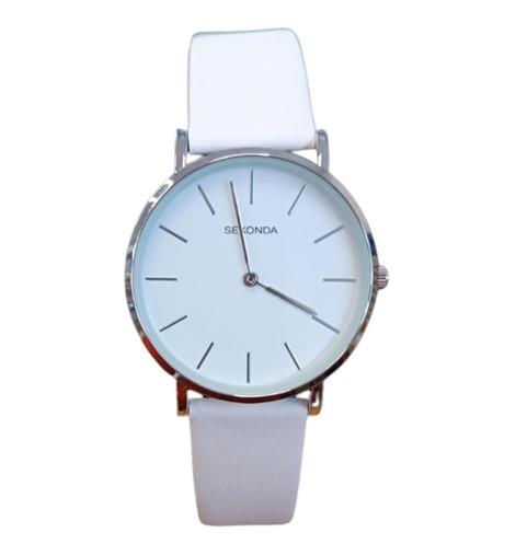 Sekonda Ladies Basic White Dial White Leather strap Watch 2685
