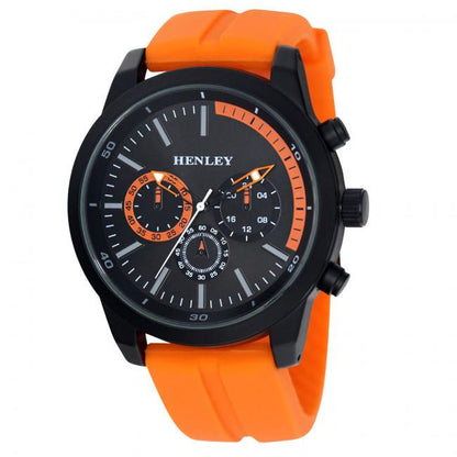 Henley Mens classy Fashion sporty Multi eye dials Large Silicone Watch H02227 Available Multiple Colour