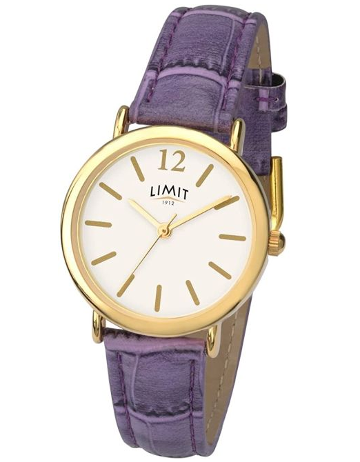 Limit Ladies with Purple Strap and White Dial Watch