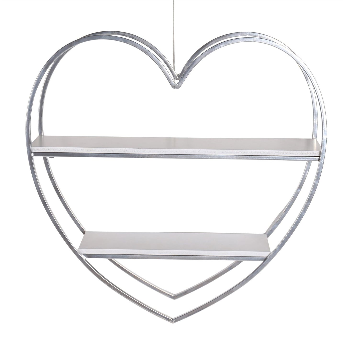 Hestia Heart Shaped Shelf Unit for Wall White Shelves 51cm