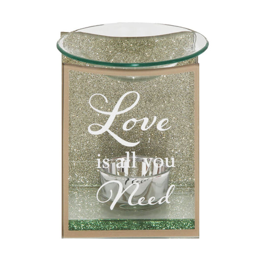 Hestia Gold Glass Wax Melt/Oil Burner - Love Is All You Need