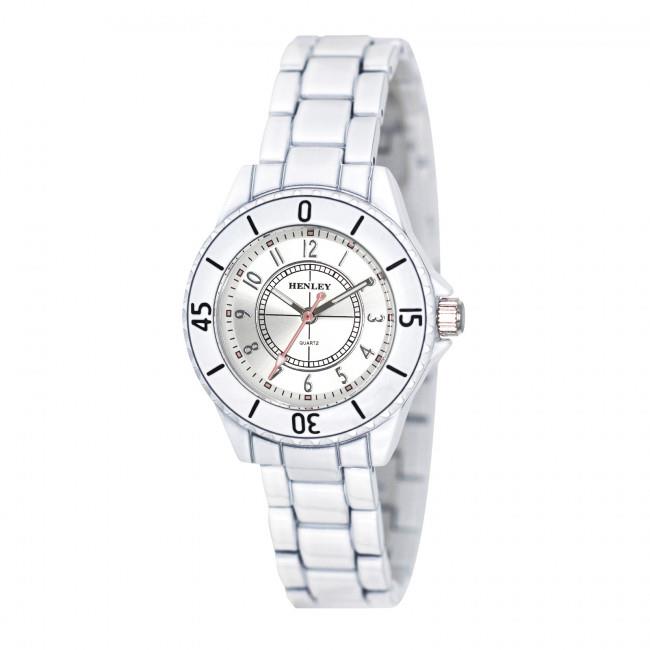 Henley Ladies Enamelled Round Case Sunray dial Bracelet Watch H07241 Available Multiple Colour