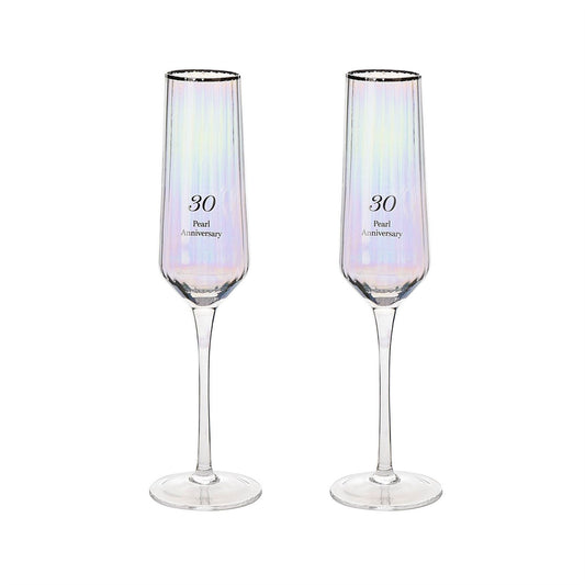 Amore Set of 2 Flute Glasses - 30th Anniversary