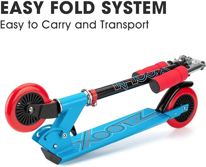 Xootz Kids' Folding Kick Scooter with Adjustable Handlebars - Blue