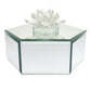 Hestia Mirror Glass Hexagonal Shaped Lotus Jewellery Box