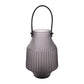 Hestia Battery Operated Portable Lantern Frosted Grey 15cm x 20cm