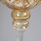 Set of 3 Silver / Gold Glass Goblet Style Candle Holders