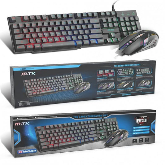 Gaming Gamer Keyboard and Mouse Set Combo for PC