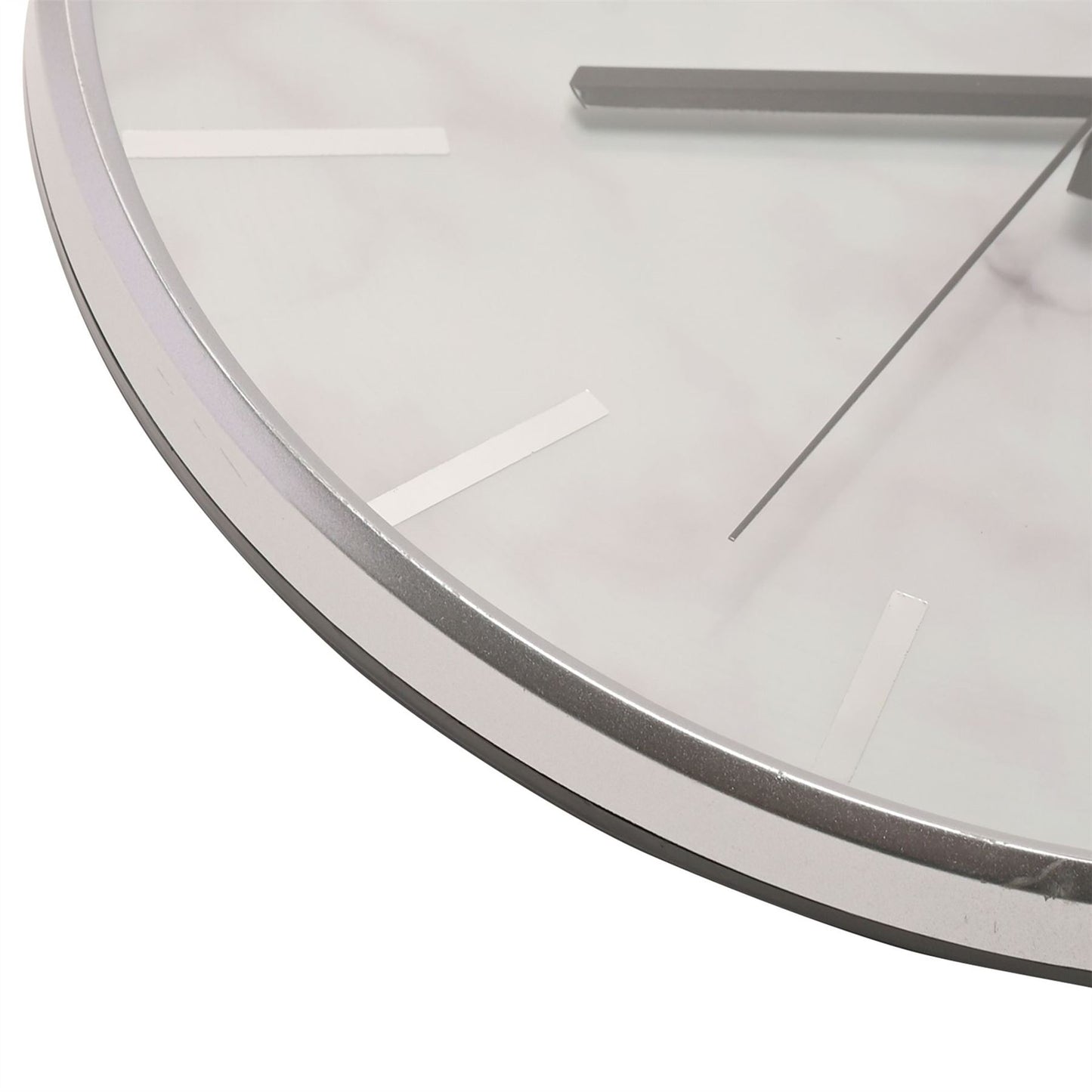 Hometime Slim Line Marble Pattern Wall Clock 31cm - Silver