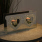 Hestia Mirror Glass Double Tea Light Holder Heart Design