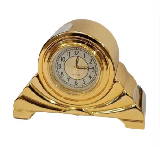 Miniature Clock Goldtone Mini Mantel Solid Brass IMP29 - CLEARANCE NEEDS RE-BATTERY