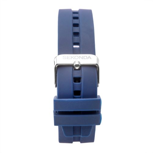 Sekonda Mens Day Date Grey Dial Blue Rubber Strap Watch - 1702