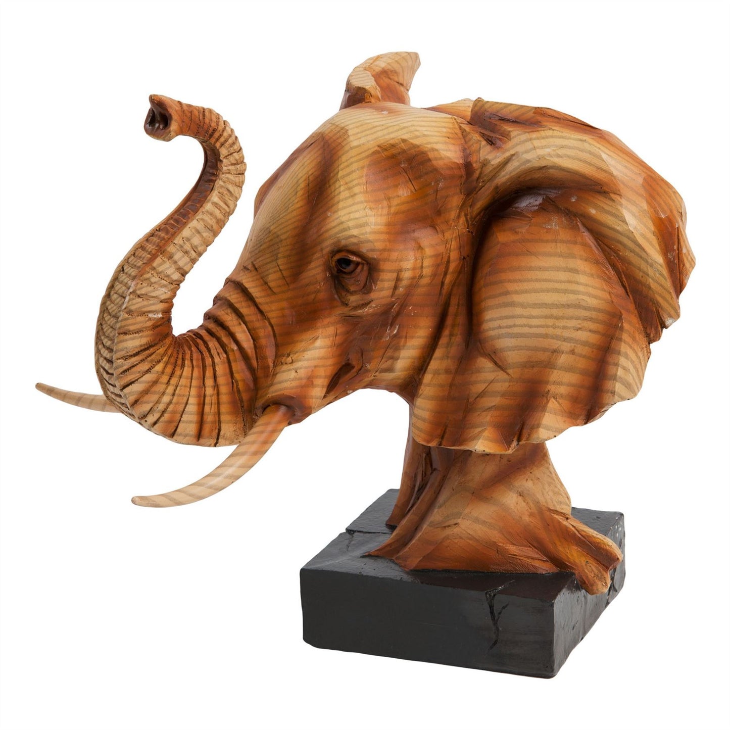Naturecraft Wood Effect Resin Figurine - Elephant Head