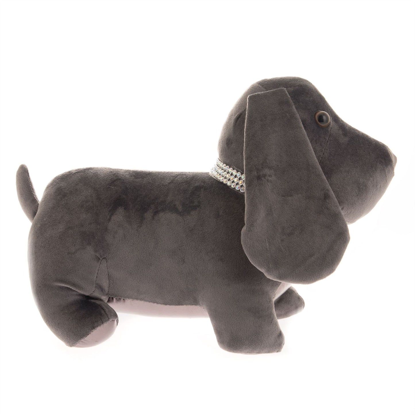 Hestia Diamante Collar Dark Grey Dog Door Stop