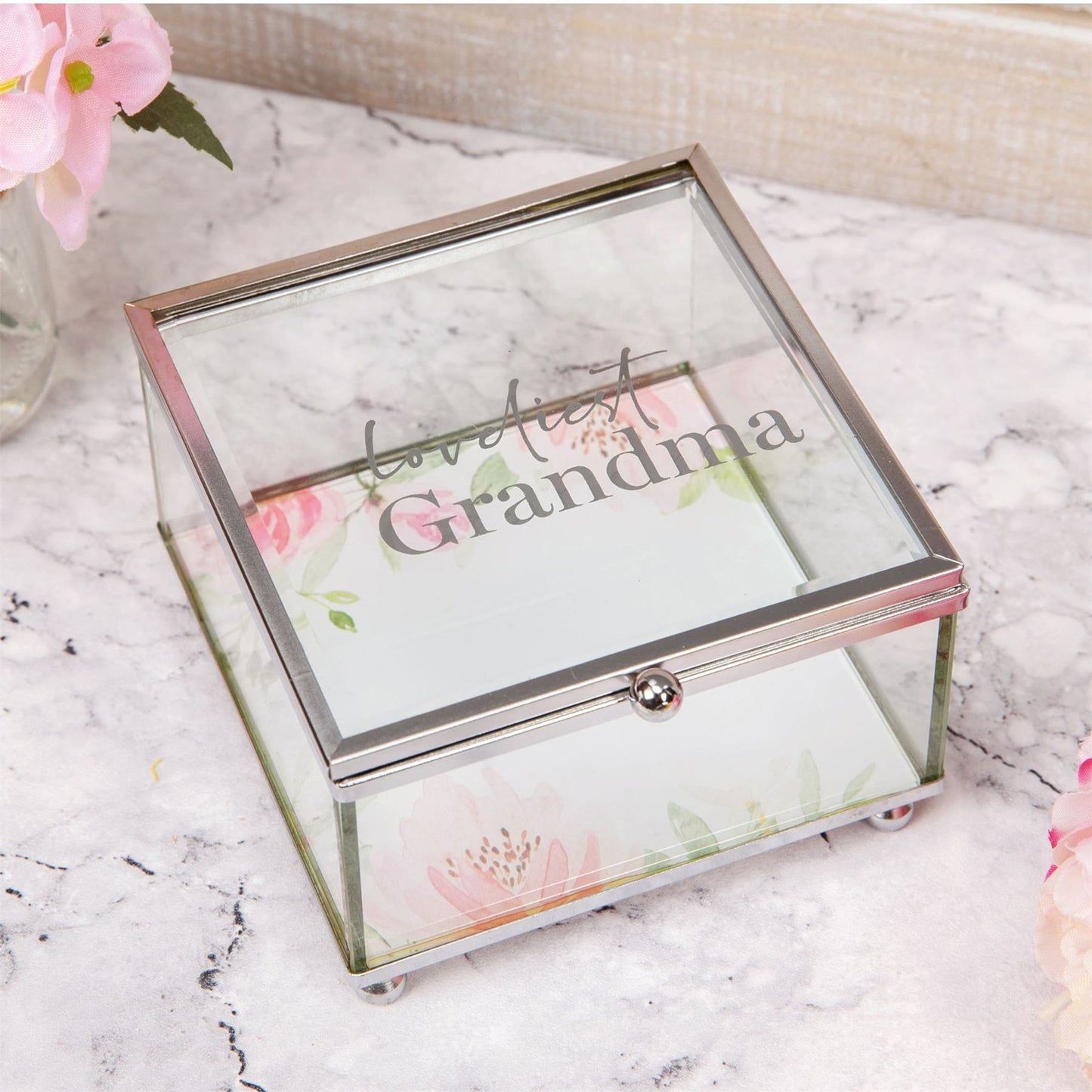 Sophia Glass Trinket Box - Loveliest Grandma