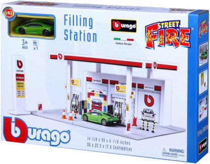 BBurago Street 1:43 Fire Service Station + 1 Vehicle Car