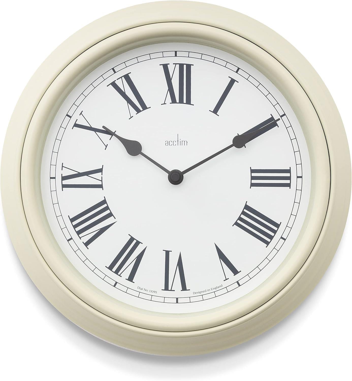 Acctim Devonshire Traditional 28cm Quartz Wall Clock Available Multiple Colour