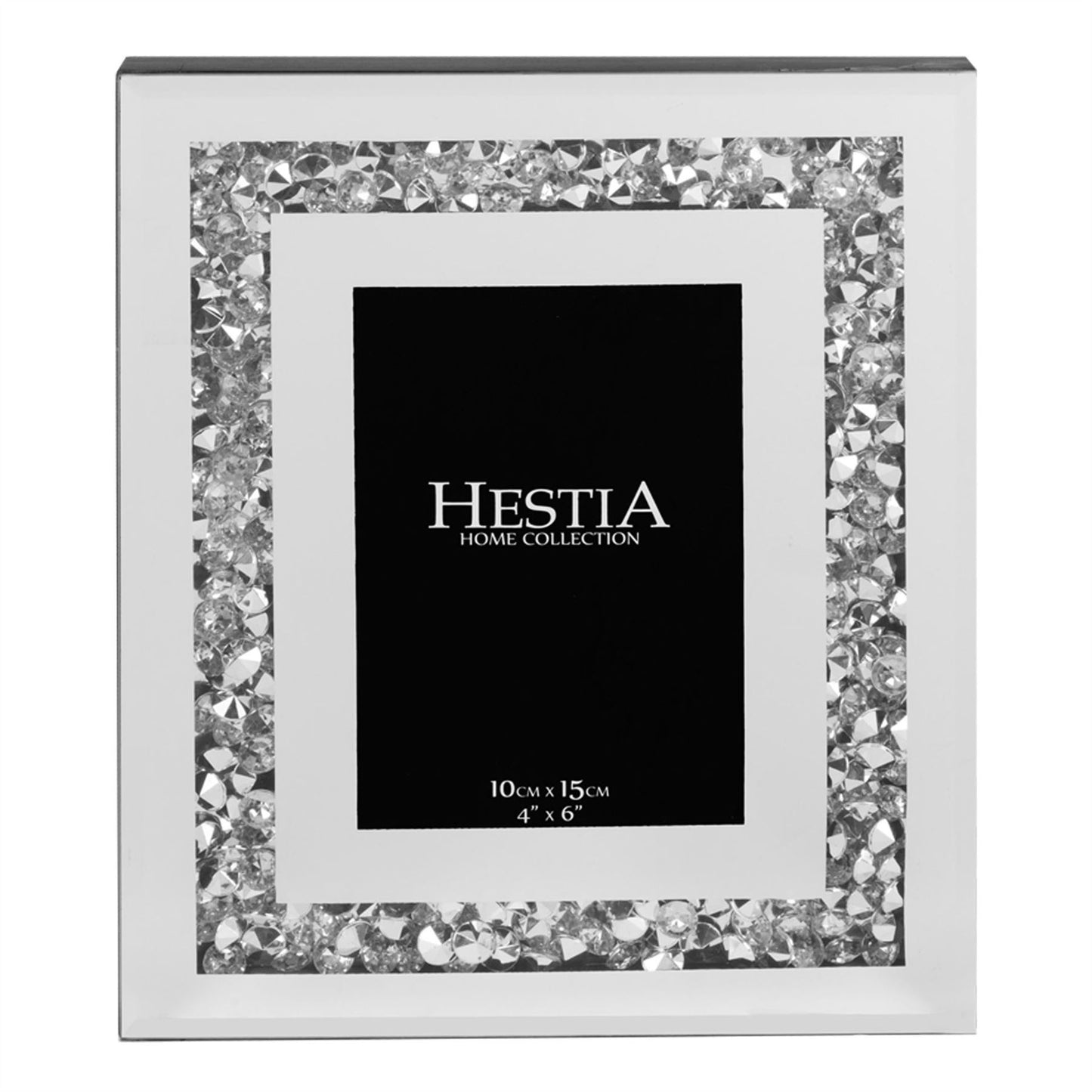 Hestia Mirror Glass with Crystal Egde Photo Frame 4" x 6"