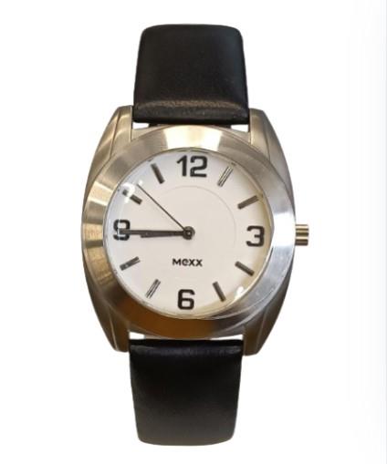 MEXX Mens Fashion Dress White Dial & Black Leather Strap Watch IMX2006 - CLEARANCE NEEDS RE-BATTERY