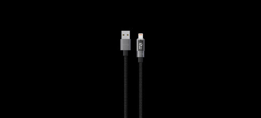 Wyeflow USB-A to 8-Pin Charging & Data Cable With LED Display 1m