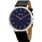 Sekonda Mens Basic Blue Dial Black Leather Strap Watch 1343