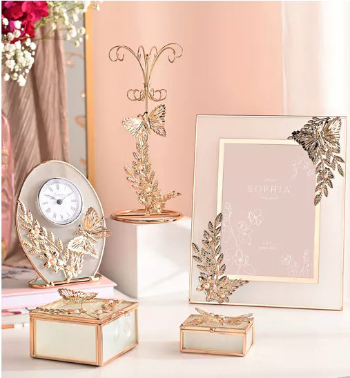 Sophia Classic Gold Butterfly Mantel Clock SP3506CK