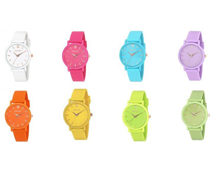 Henley Fashion Ladies Pastel Coloured Rubber Silicone Sports Watch H06178 Available Multiple Colour
