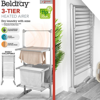 BELDRAY 3-Tier Heated Clothes Airer 300W