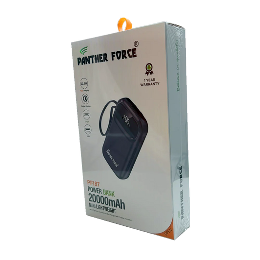 Panther Force 20000 mAh Powerbank With Built in Cables