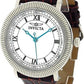 Invicta Mens White Dial Dark Blue/Black/Red Leather Straps Watch 0065 NEEDS BATTERIES