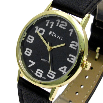 Ravel Mens Basic Leather Strap Watch R0105G Available Multiple Colour