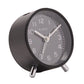 Wm.Widdop Round Alarm Clock Sweep Movement with Silver Hands & Feet - Black