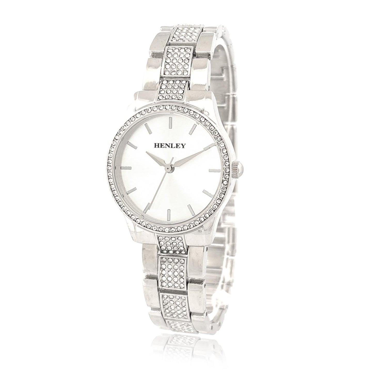 Henley Ladies Fashion Bling Dial & Silver Bracelet Watch H07343 Available Multi Colors