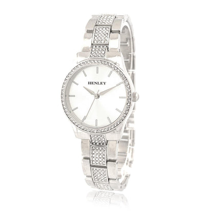 Henley Ladies Fashion Bling Dial & Silver Bracelet Watch H07343 Available Multi Colors