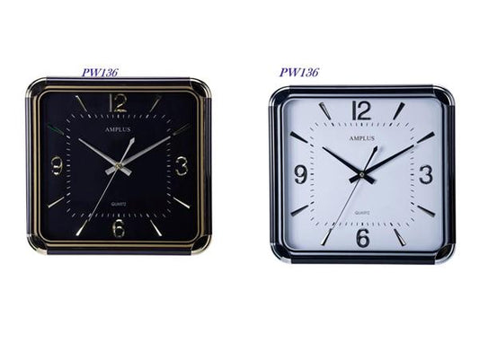 Amplus 12" square Gold Wall Clock PW136 Available Multiple Colour