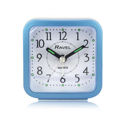 Ravel Rectangular Mini Bedside Quartz Alarm Clock RC043 Available Multiple Colour