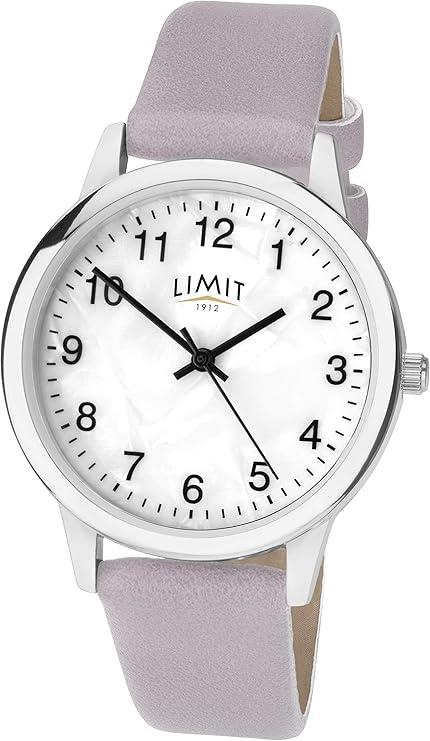 Limit Ladies Basic Silver Case & Purple PU Strap with White Dial Watch 60007