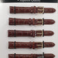 BNCMR Brown padded crocodile Leather Straps card of 6 Available Multiple Size