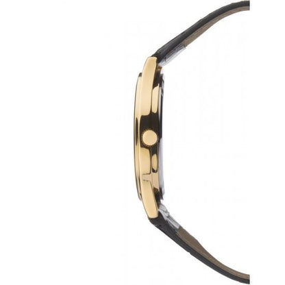 Sekonda Mens Basic White Dial Black Leather Strap Watch 1535