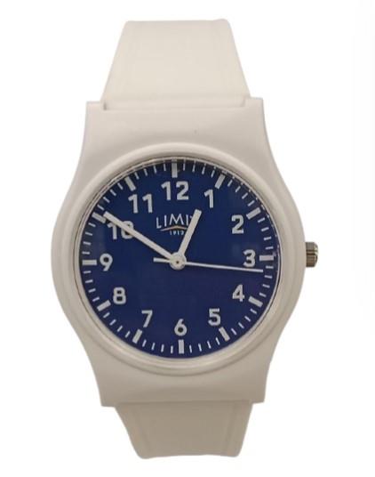 Limit Ladies Fashion Blue Dial with White Rubber Strap Watch