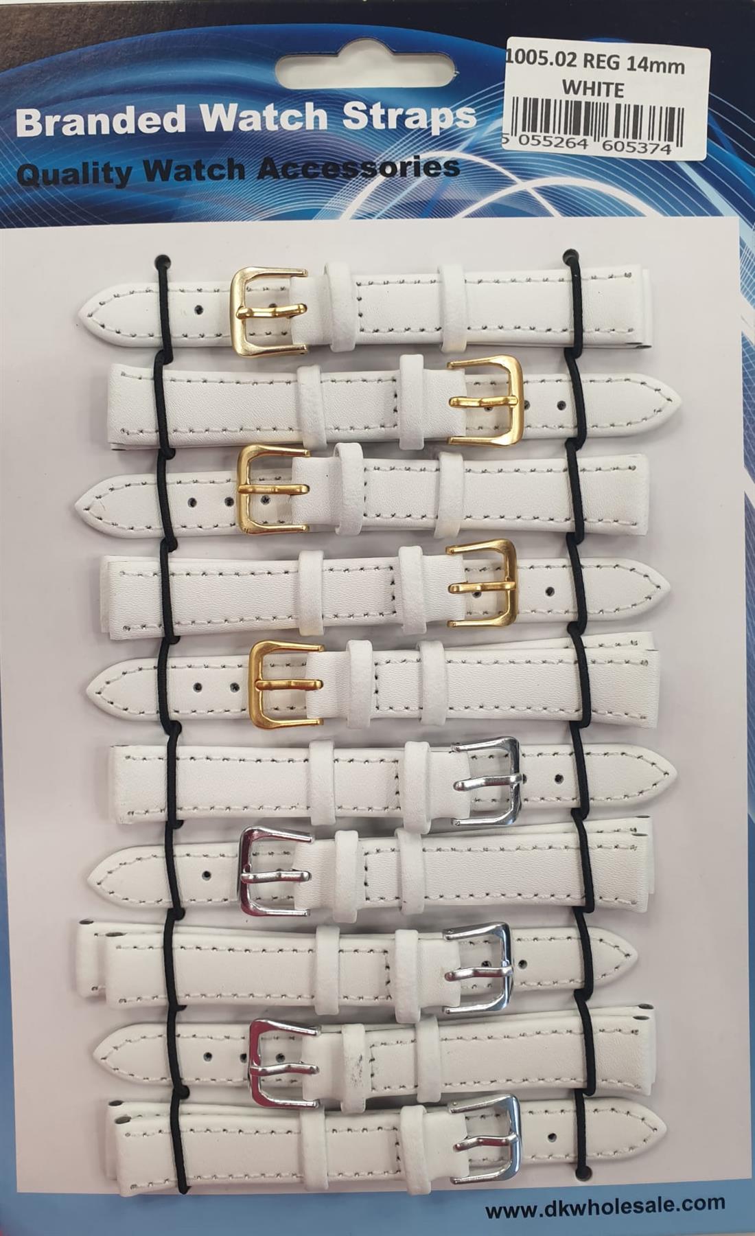Leather White Watch Straps Pk10 Available sizes from 6mm To 24mm 1005.02