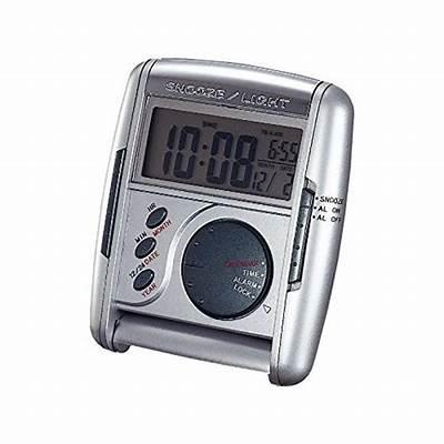 Seiko Digital dial Silver Travel Alarm Clock QHL004S (SECOND)