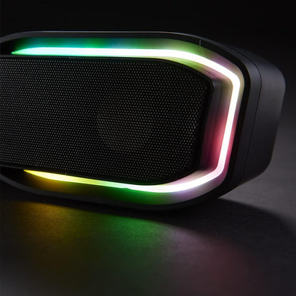 AKAI Bluetooth Gaming LED Soundbar, Colourful LED Light Effects, Bluetooth Connectivity For All Media Players- Games Consoles/Smart TVs, Black