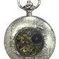 Mens & Ladies Mechanical Hand Winding Half Hunter Steampunk Silver Pocket Watch