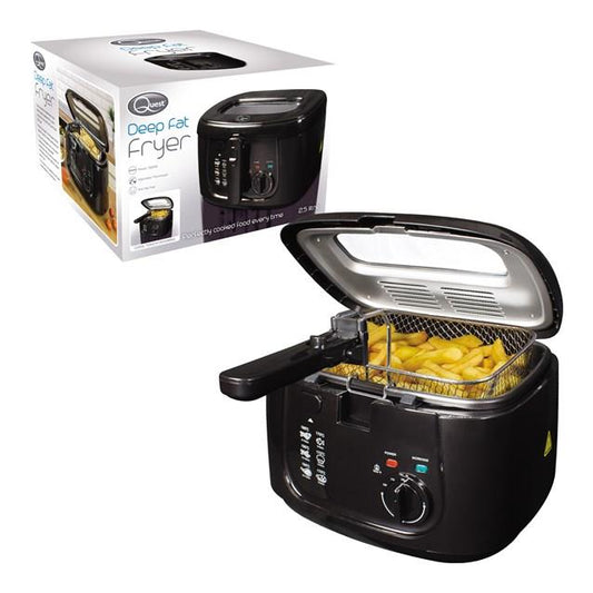 Quest 2.5L Deep Fryer With Removable Lid - Black