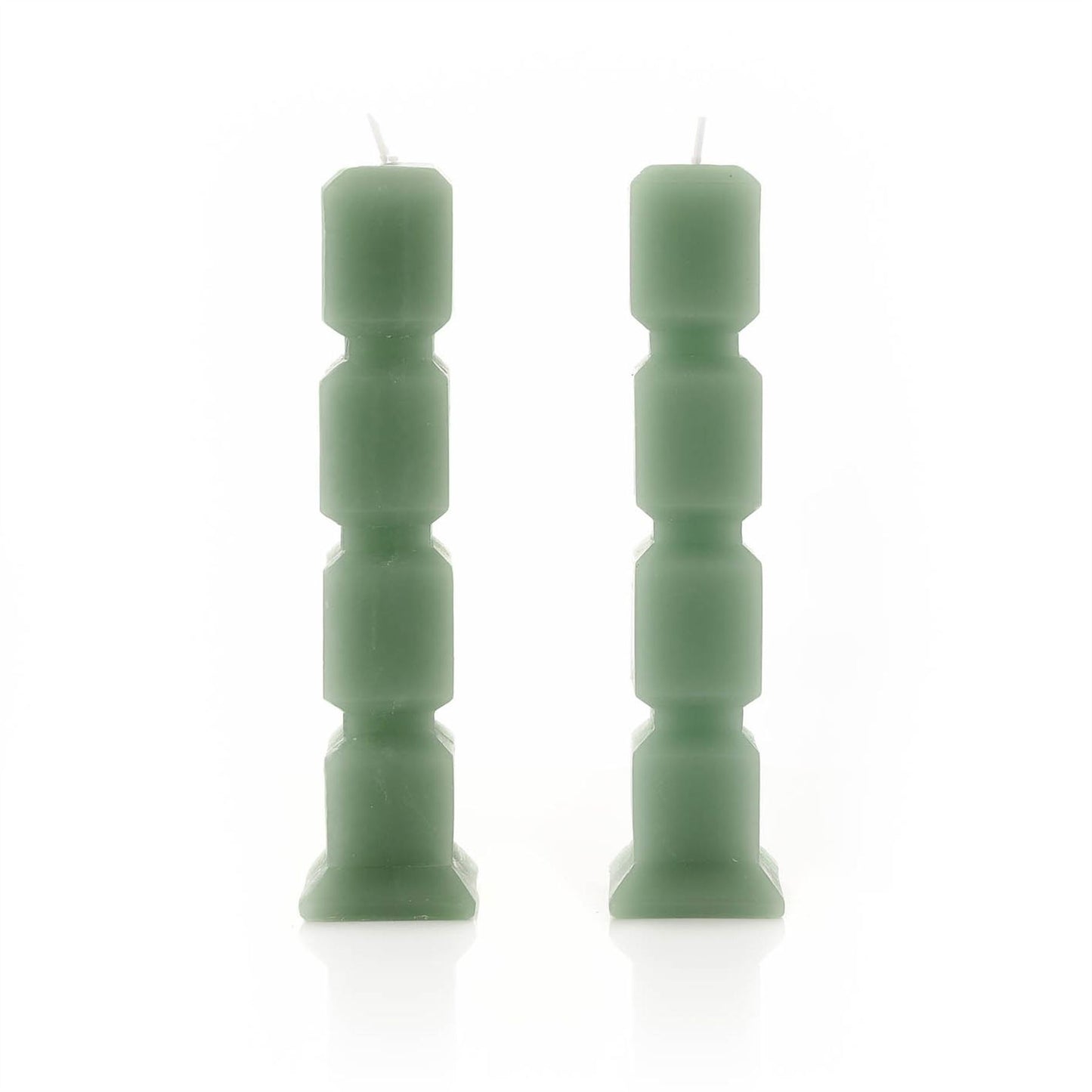 Set of 2 Cube Candles Sage 20cm