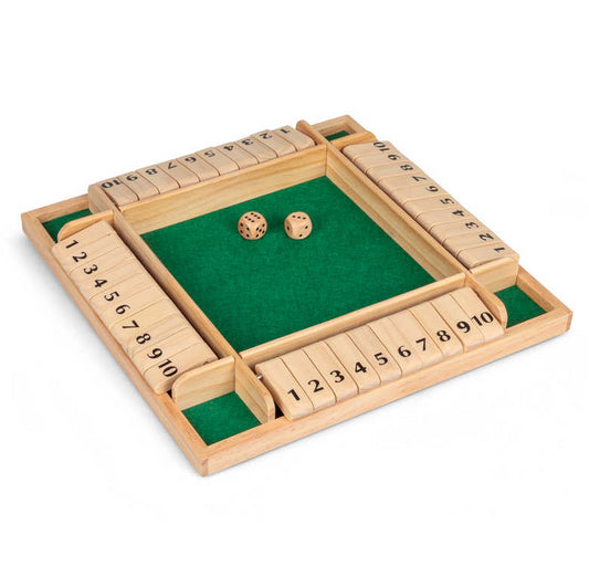 4 Player Shut The Box wooden game