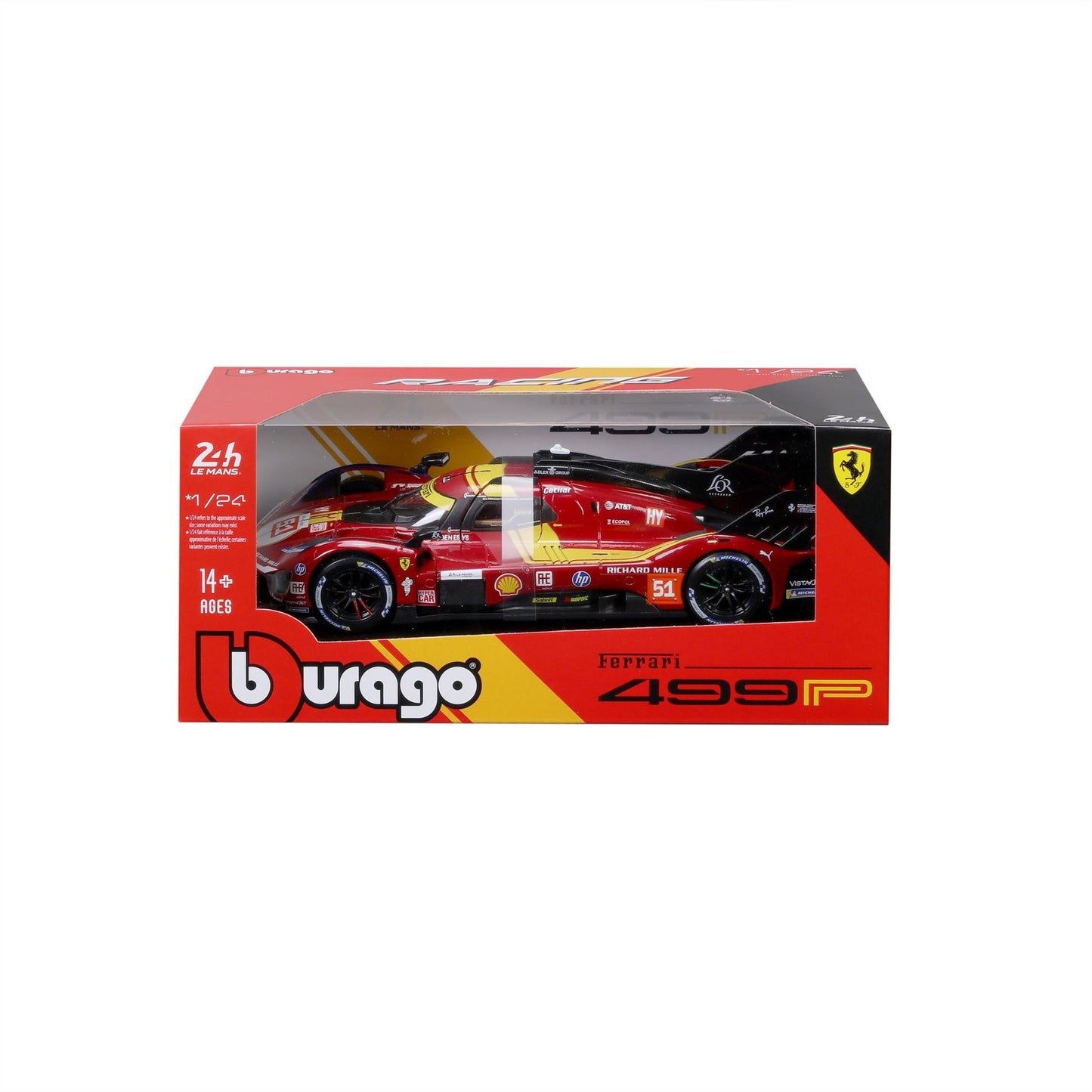 1:24 Ferrari Racing 499P Le Mans Hypercar 2025 Af Corse #51  - Diecast Model car Collectables
